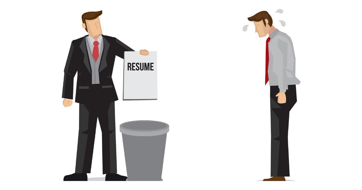 person throwing away resume while other person watches